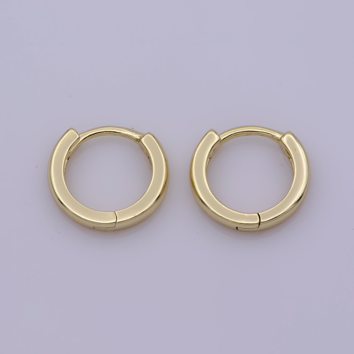 14K Gold Filled 13mm Huggie Hoop Earrings | Leo-570 - DLUXCA