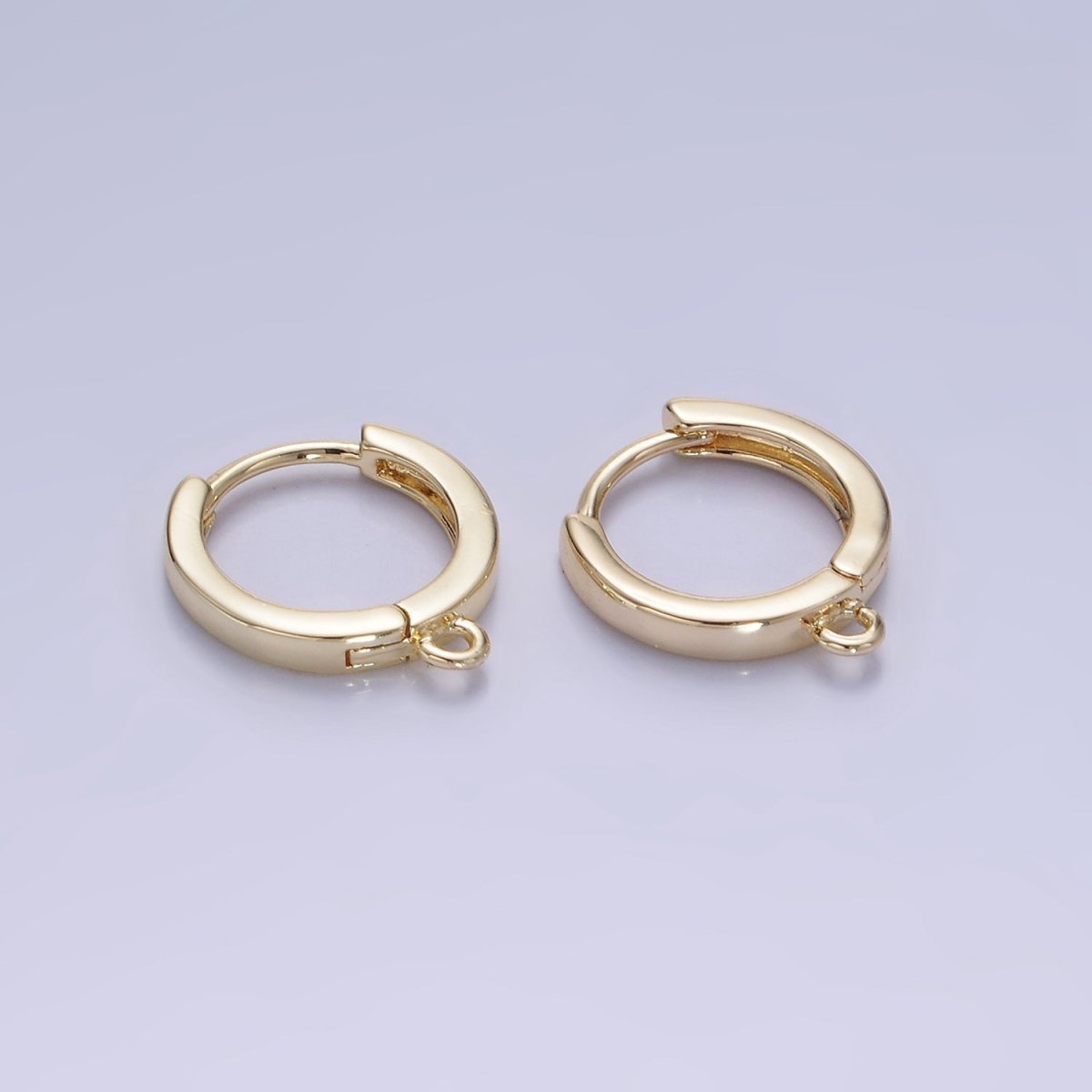 14K Gold Filled 13mm Minimalist Huggie Earrings Findings | Z753 - DLUXCA