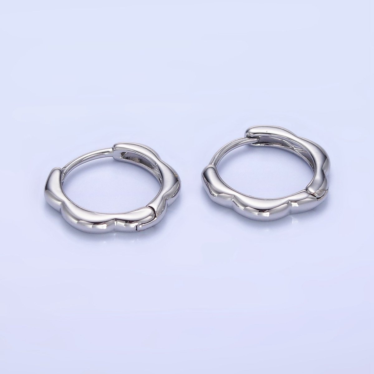 14K Gold Filled 13mm Rounded Huggie Earrings in Gold & Silver | P478 P479 - DLUXCA
