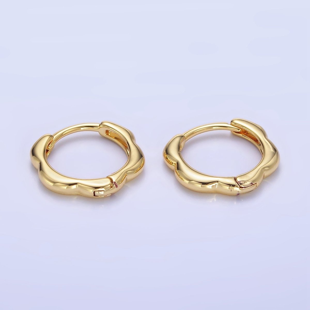 14K Gold Filled 13mm Rounded Huggie Earrings in Gold & Silver | P478 P479 - DLUXCA