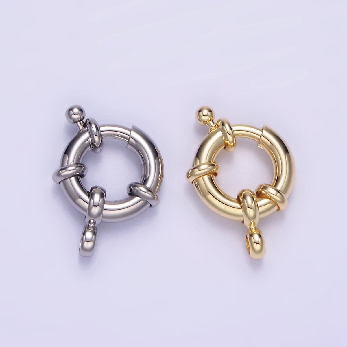 14K Gold Filled 13mm Sailor Clasps Closure Findings in Gold & Silver | K006 - DLUXCA