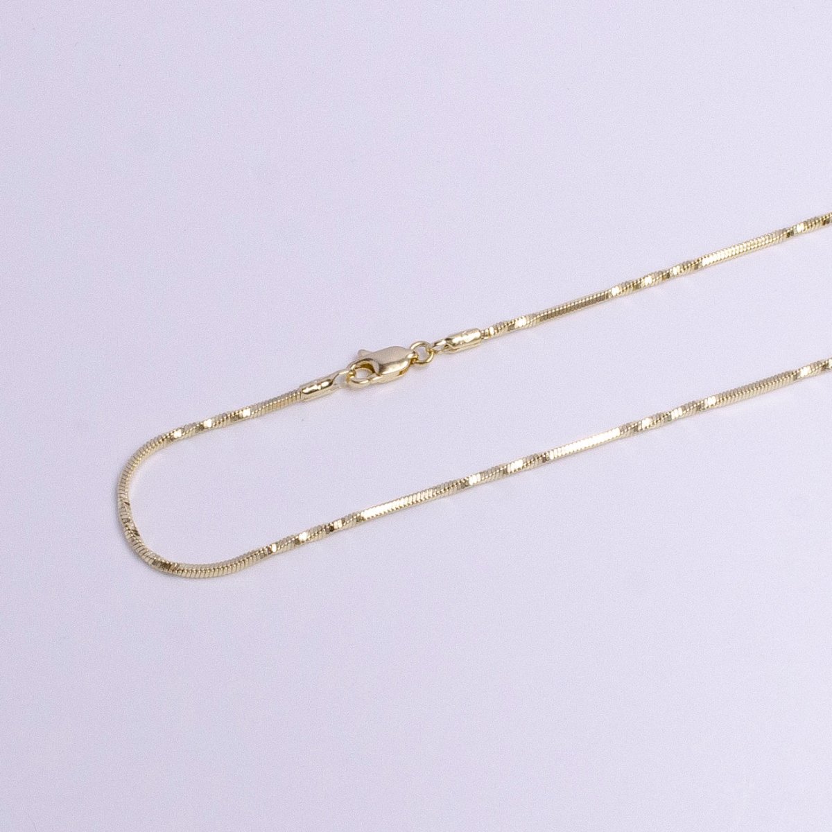 14K Gold Filled 1.3mm Unique Cocoon Snake Chain 18 Inch Layering Necklace | WA-1743 - DLUXCA
