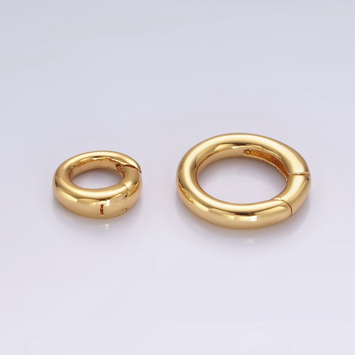 14K Gold Filled 14.5mm, 10mm Push Round Spring Gate Ring Jewelry Closure Findings Supply | Z570 Z571 - DLUXCA