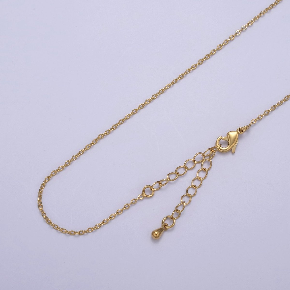 14K Gold Filled 1.4mm Dainty Cable 18 Inch Layering Chain Necklace w. Extender | WA-734 Clearance Pricing - DLUXCA