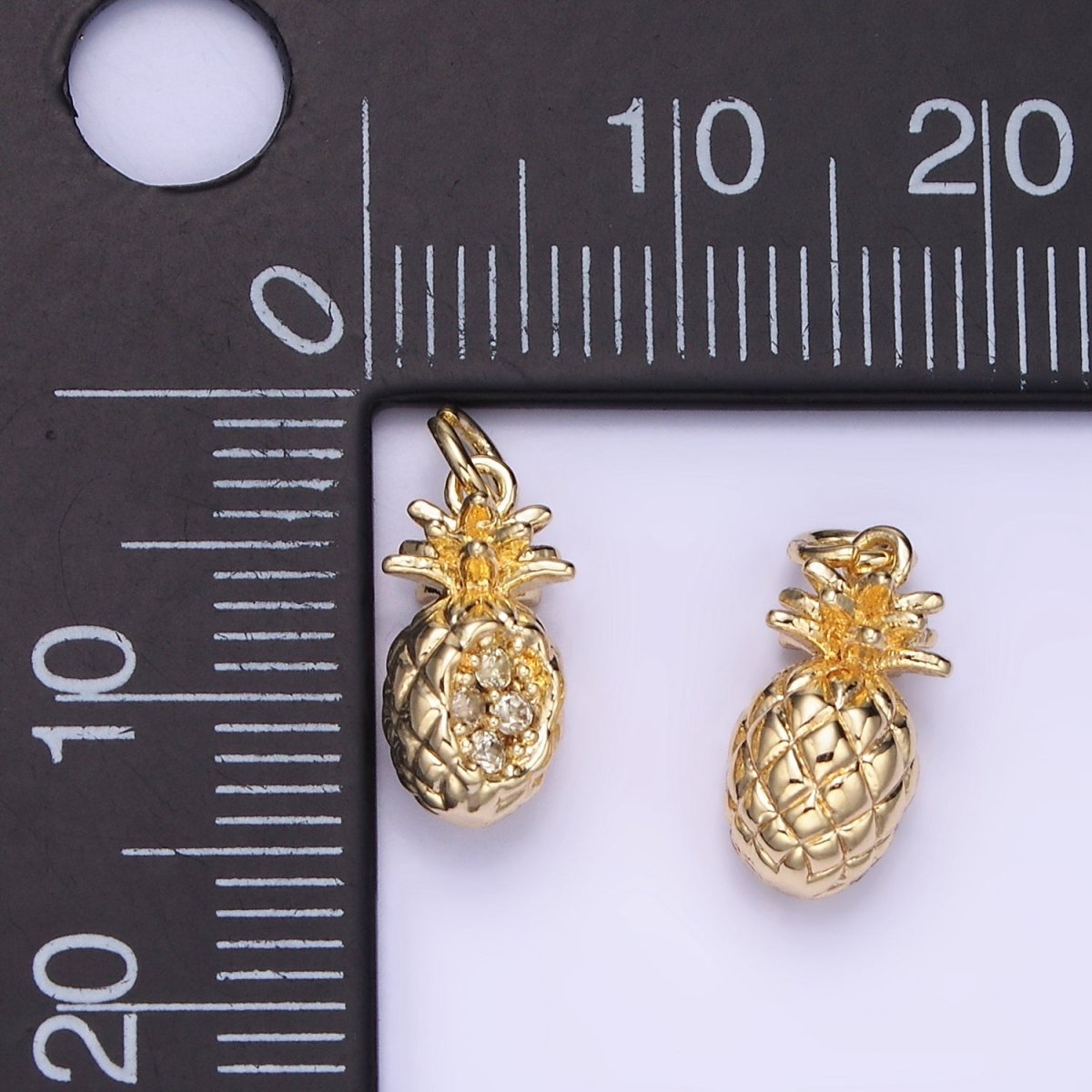 14K Gold Filled 14mm Yellow Pineapple Charm | AG-656 - DLUXCA
