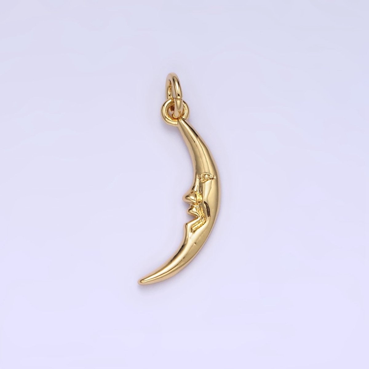 14K Gold Filled 15mm Celestial Crescent Moon Face Charm | AG637 - DLUXCA