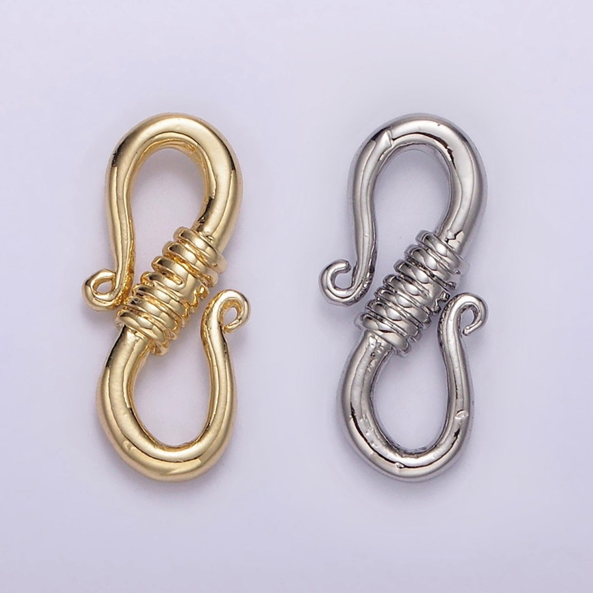 14K Gold Filled 15mm Curved Tied S-Hook Clasps Closure Jewelry Supply Findings | Z654 - DLUXCA