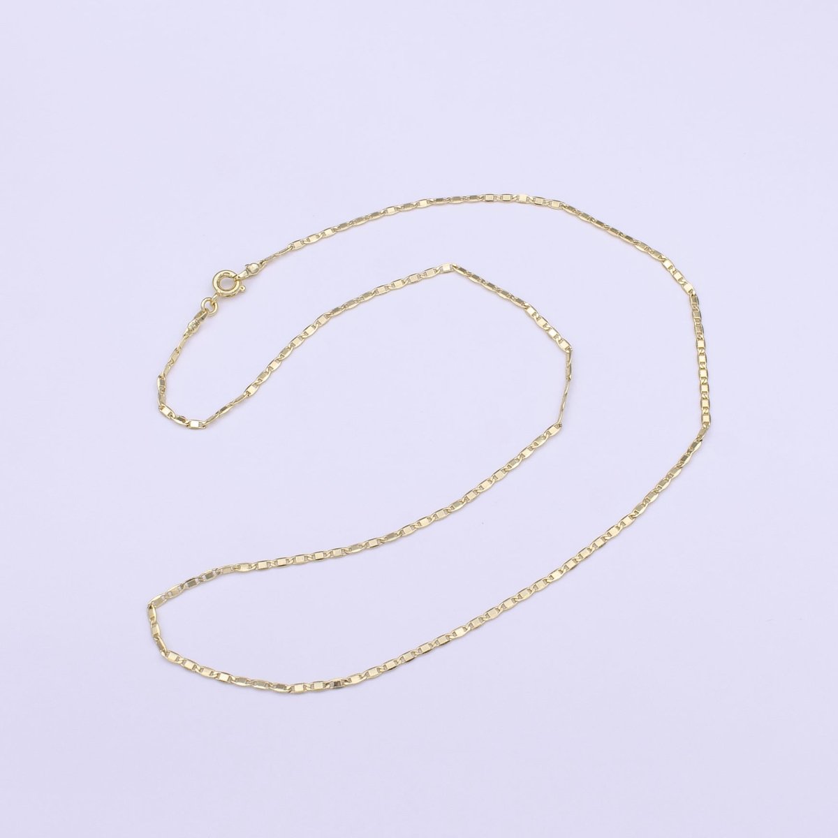 14K Gold Filled 1.5mm Dainty Anchor Mariner Link 17.75 Inch Chain Necklace | WA-1276 Clearance Pricing - DLUXCA
