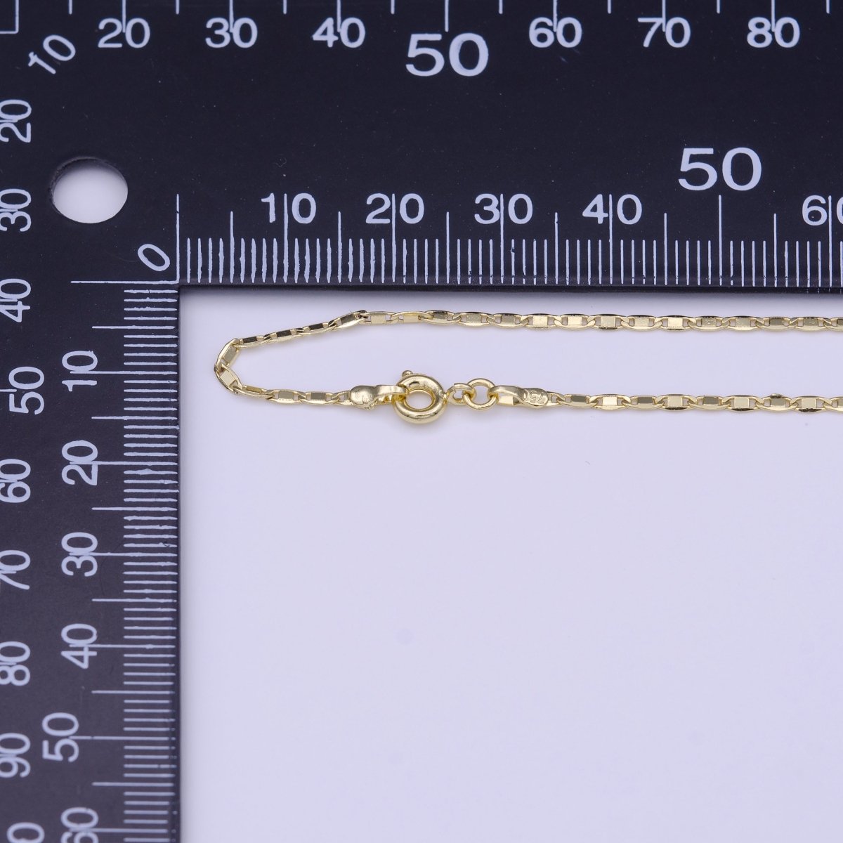 14K Gold Filled 1.5mm Dainty Anchor Mariner Link 17.75 Inch Chain Necklace | WA-1276 Clearance Pricing - DLUXCA