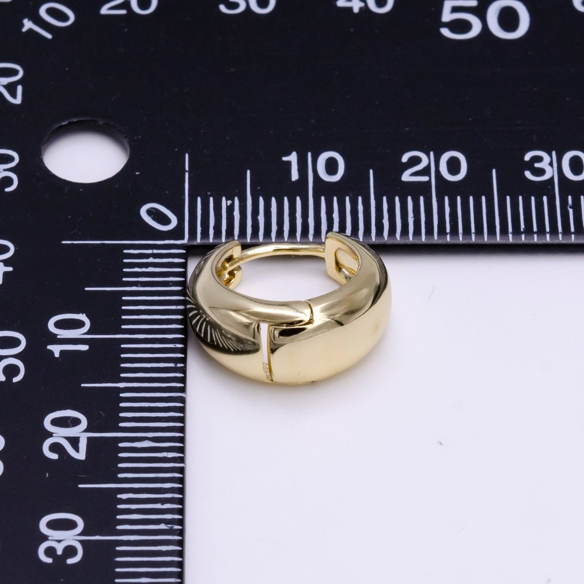 14K Gold Filled 15mm Dome Minimalist Huggie Earrings | AE783 - DLUXCA
