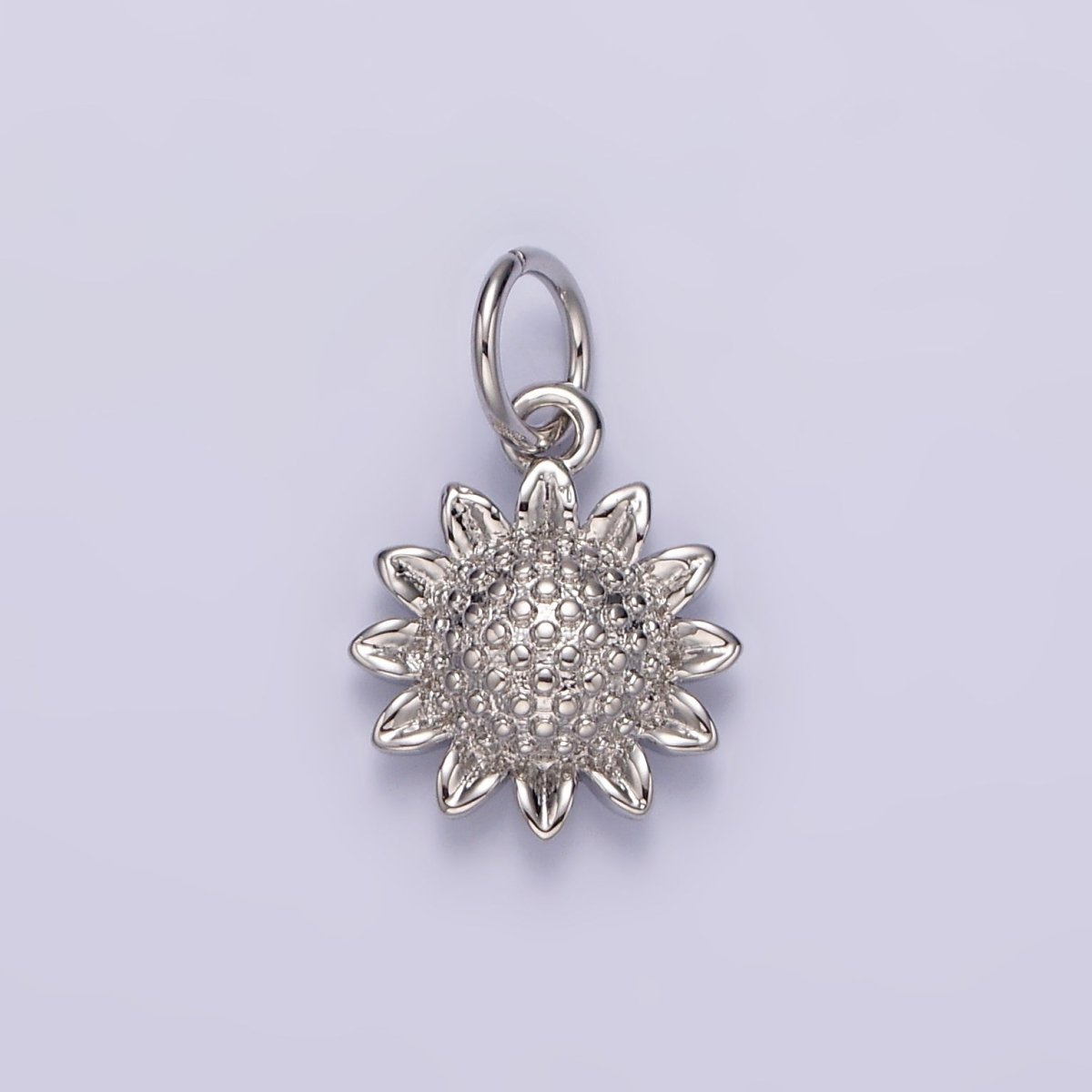 14K Gold Filled 15mm Dotted Sunflower Nature Charm in Gold & Silver | N1110 N1111 - DLUXCA
