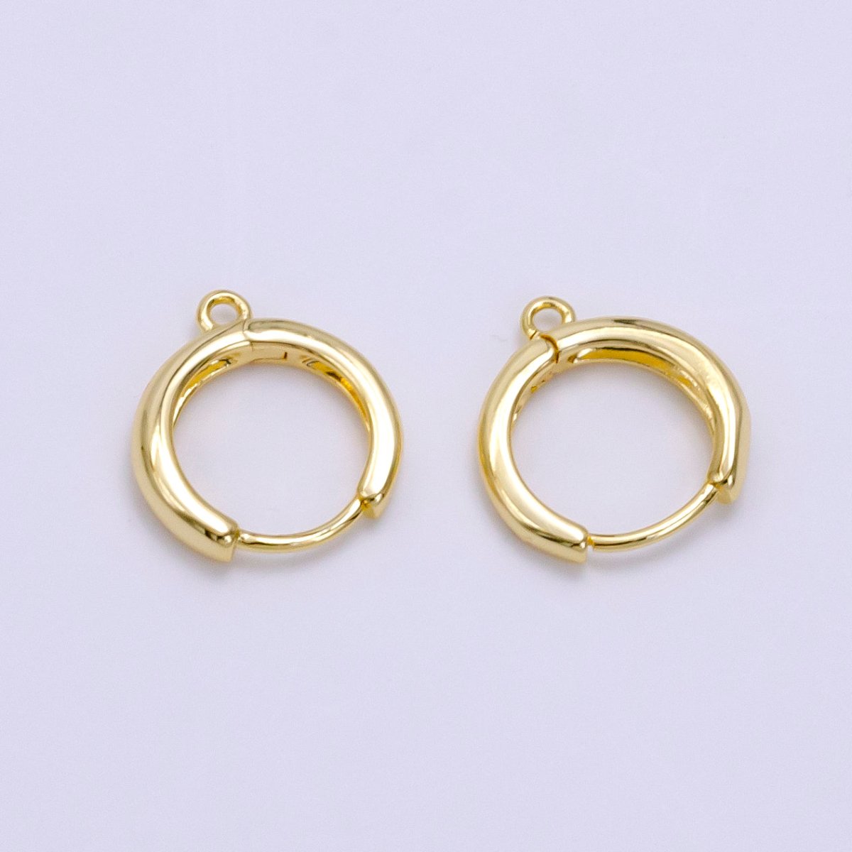 14K Gold Filled 15mm Huggie Hoop Earrings Findings | Z663 - DLUXCA