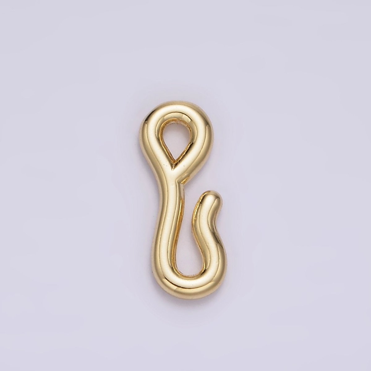 14K Gold Filled 15mm Minimalist Wiggly Hook Closure Supply Findings in Gold & Silver | Z652 - DLUXCA