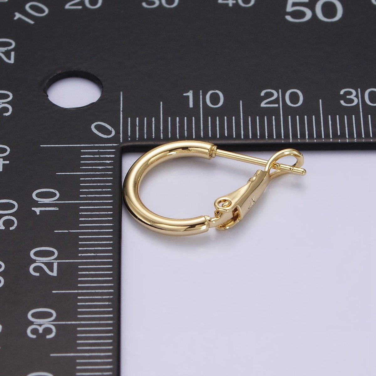 14K Gold Filled 15mm Round Chubby Hinge Hoop Earrings | AE875 - DLUXCA