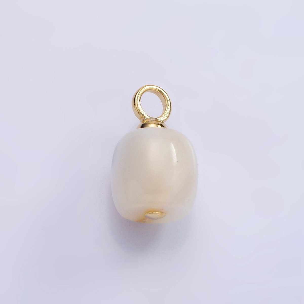 14K Gold Filled 15mm Shell Pearl Square Tube Drop Pendant | P1697 - DLUXCA