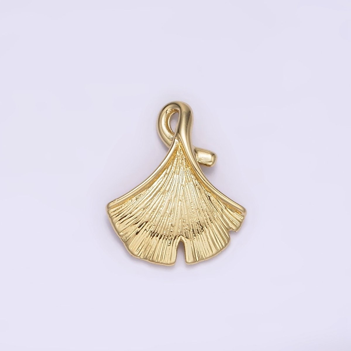 14K Gold Filled 15mm Textured Sea Clam Shell Charm | N-1879 - DLUXCA