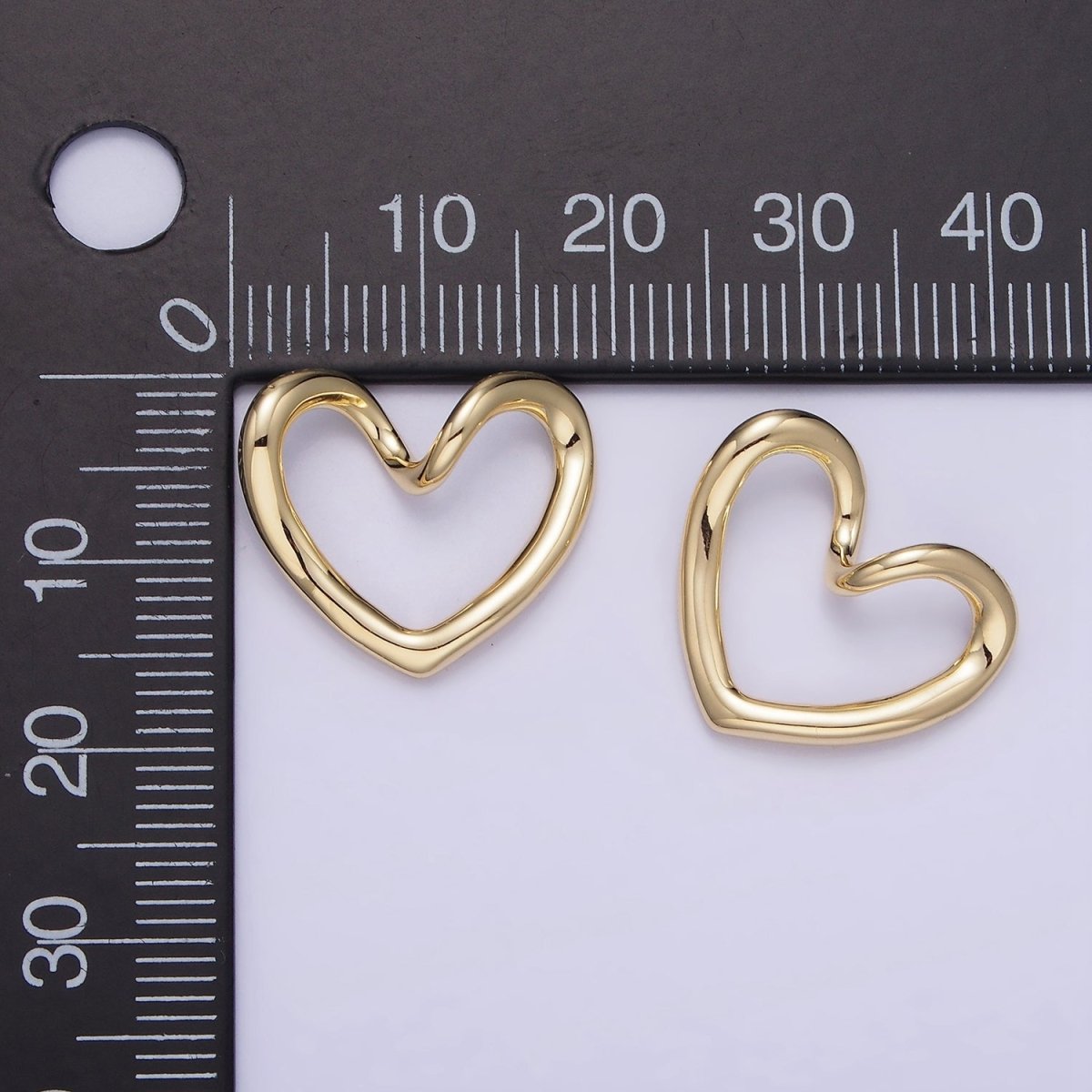 14K Gold Filled 16mm Curved Open Heart Link Findings | Z712 - DLUXCA