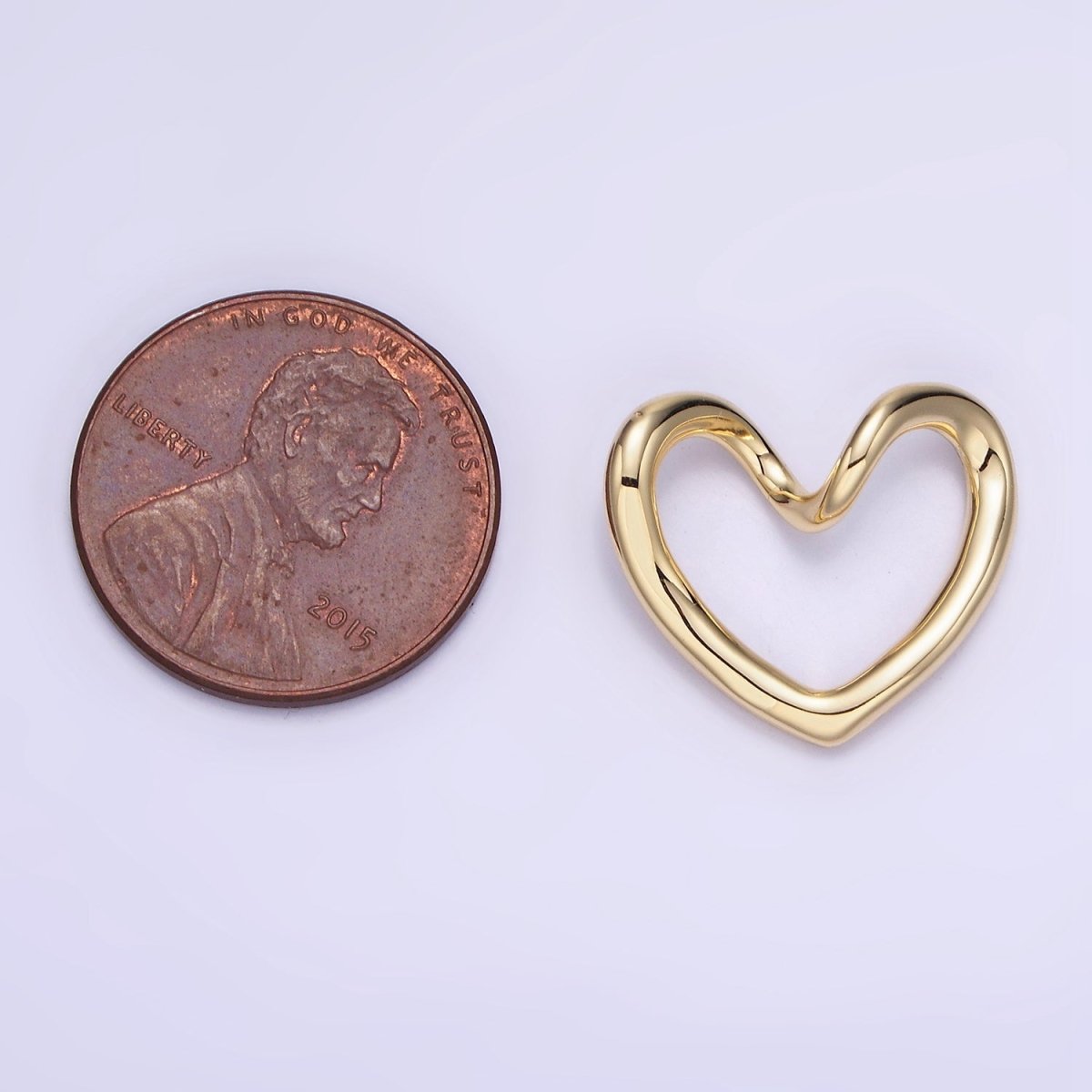 14K Gold Filled 16mm Curved Open Heart Link Findings | Z712 - DLUXCA