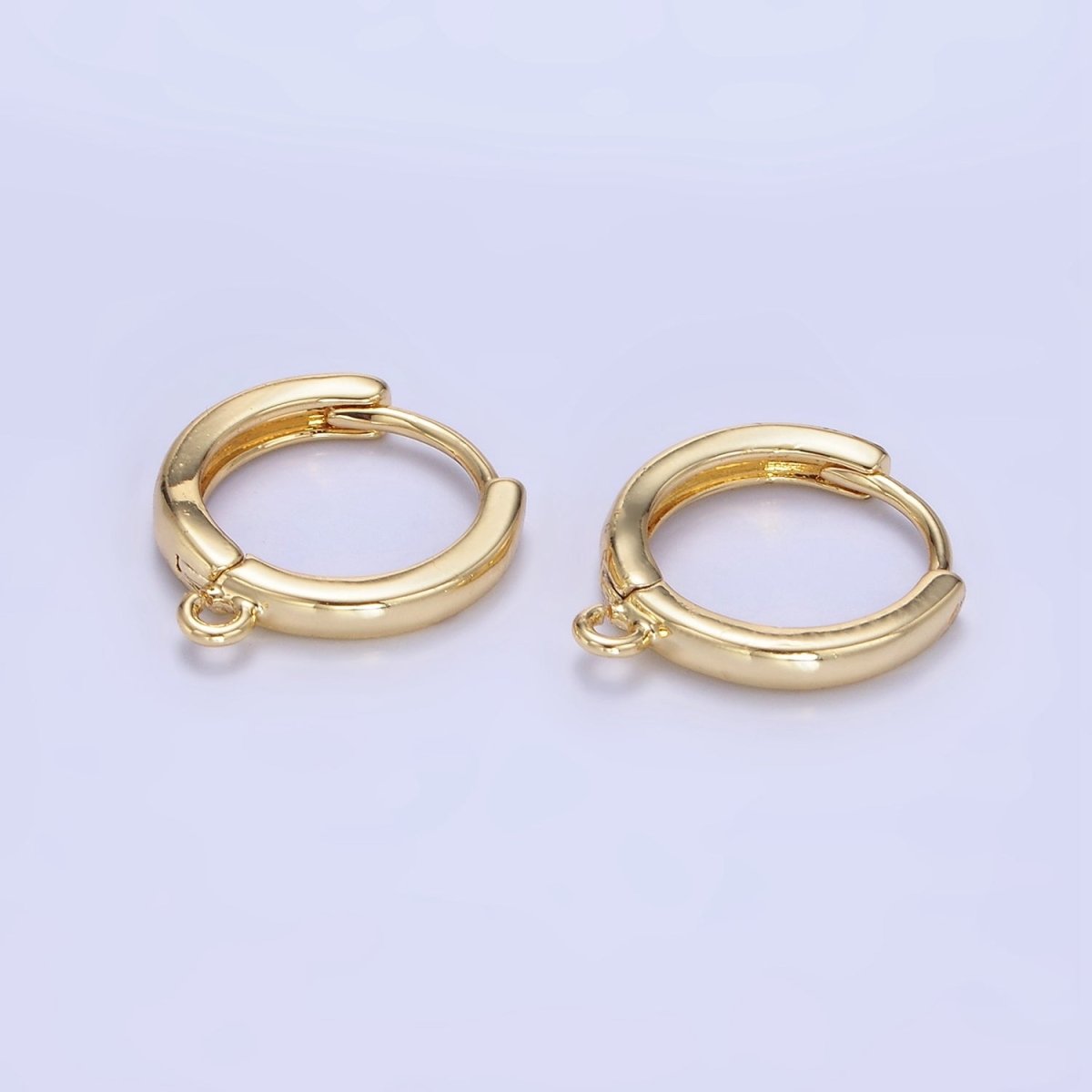 14K Gold Filled 16mm Minimalist Open Loop Huggie Earring Findings | Z770 - DLUXCA
