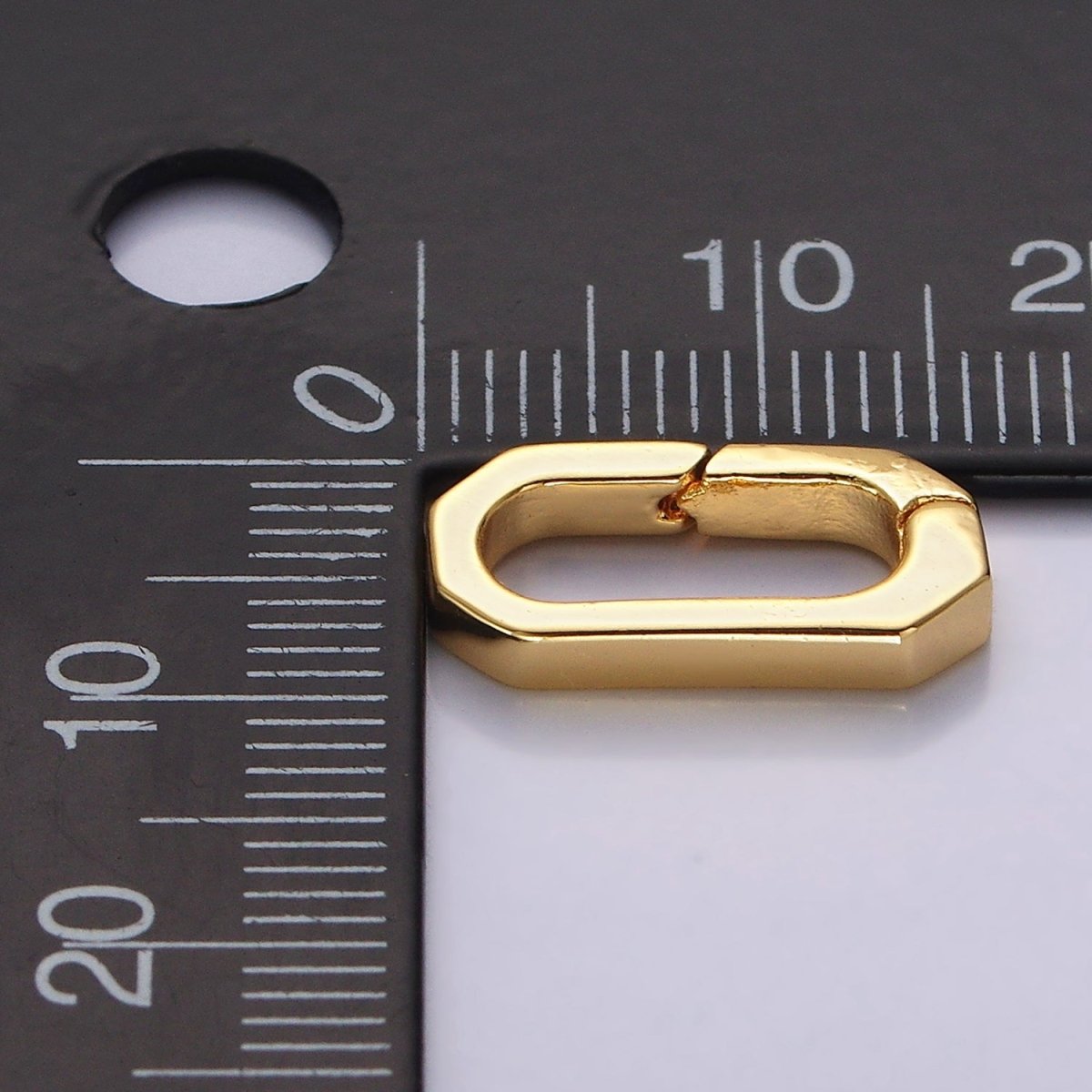 14K Gold Filled 16mm Push Oblong Spring Gate Minimalist Jewelry Findings Supply | Z-486 - DLUXCA