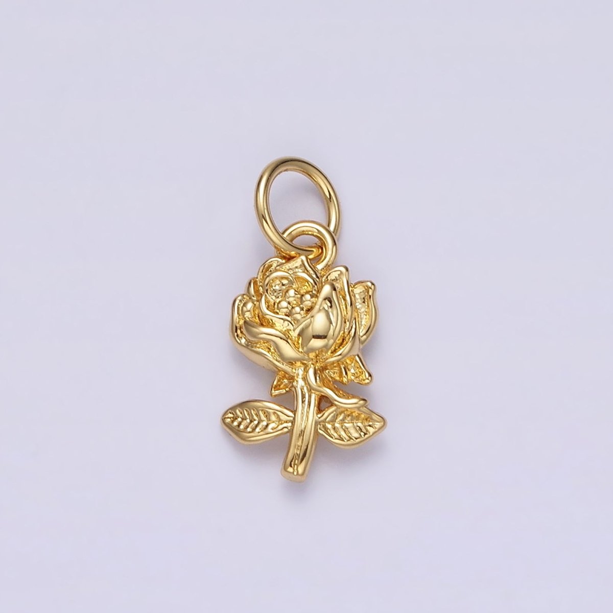 14K Gold Filled 16mm Rose Flower Nature Charm in Gold & Silver | N1112 N1113 - DLUXCA