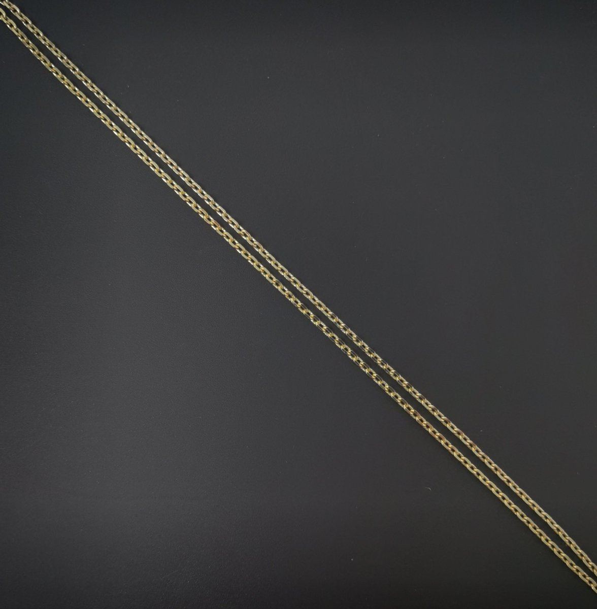 14K Gold Filled 17.0'' Ready to Use Thin Rolo Necklace Chain, Layering Rolo Chain, Dainty 1.5mm Necklace w/ Spring Ring | CN-616 - DLUXCA