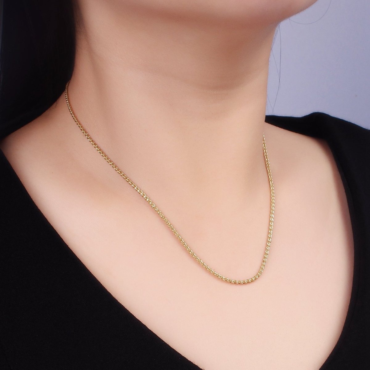 14K Gold Filled 1.7mm Foxtail Chain 18 Inch, 20 Inch Necklace | WA-2461 WA-2462 - DLUXCA