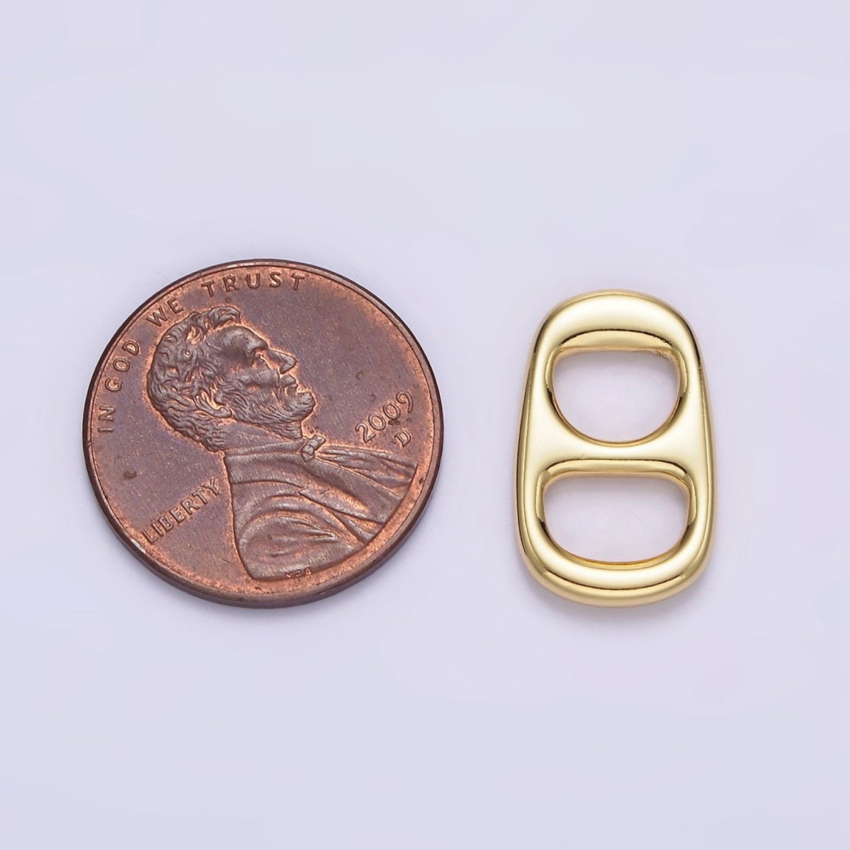 14K Gold Filled 17mm Minimalist Soda Pull Tab Charm | C-584 - DLUXCA