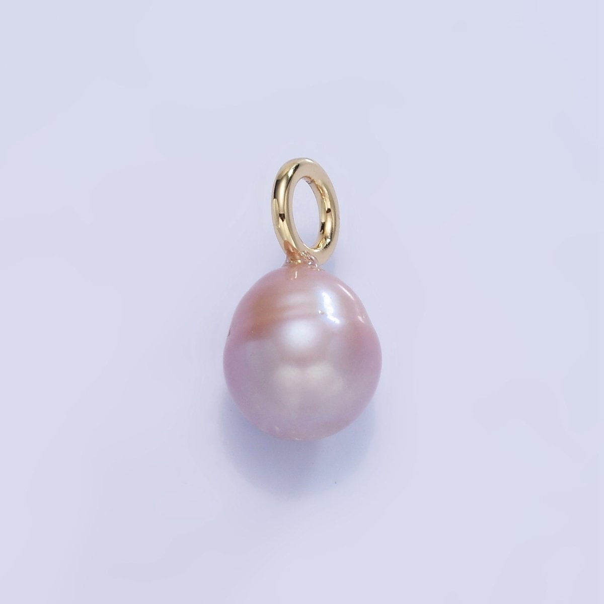 14K Gold Filled 17mm Purple Ringed Freshwater Pearl Oval Drop Pendant | P1737 - DLUXCA