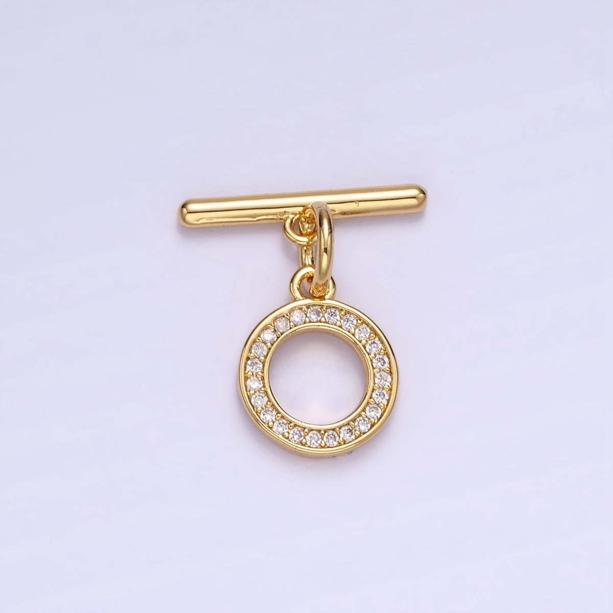 14K Gold Filled 18.5mm Micro Paved OT Toggle Clasps Closure Findings | Z714 - DLUXCA