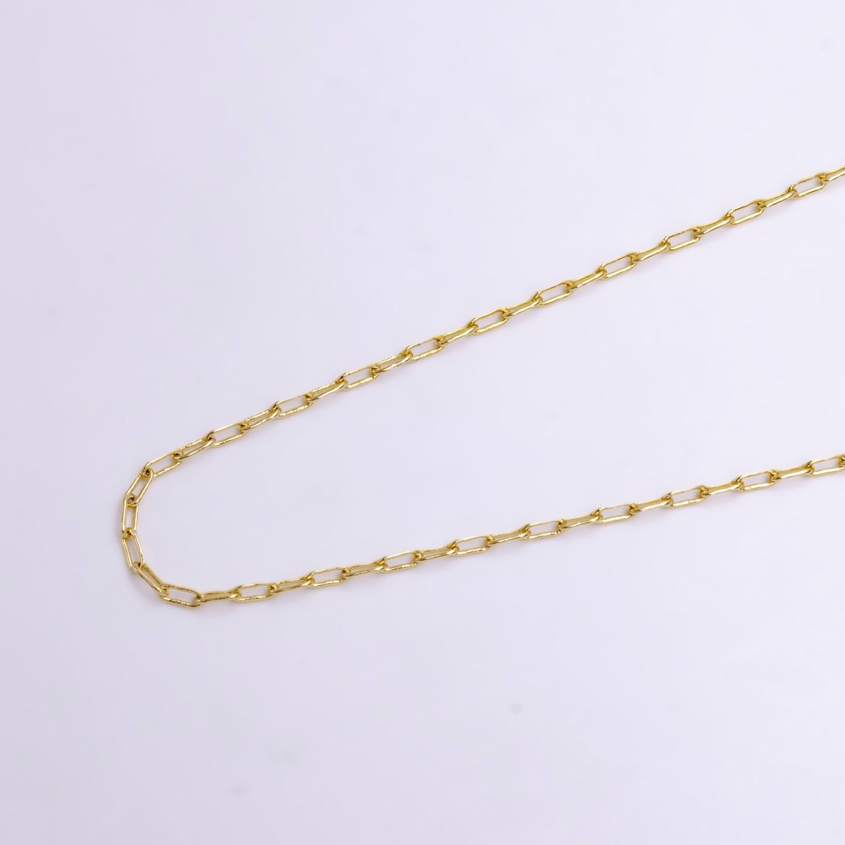 14K Gold Filled 1.8mm Dainty Paperclip 16 Inch Choker Chain Necklace | WA-424 Clearance Pricing - DLUXCA