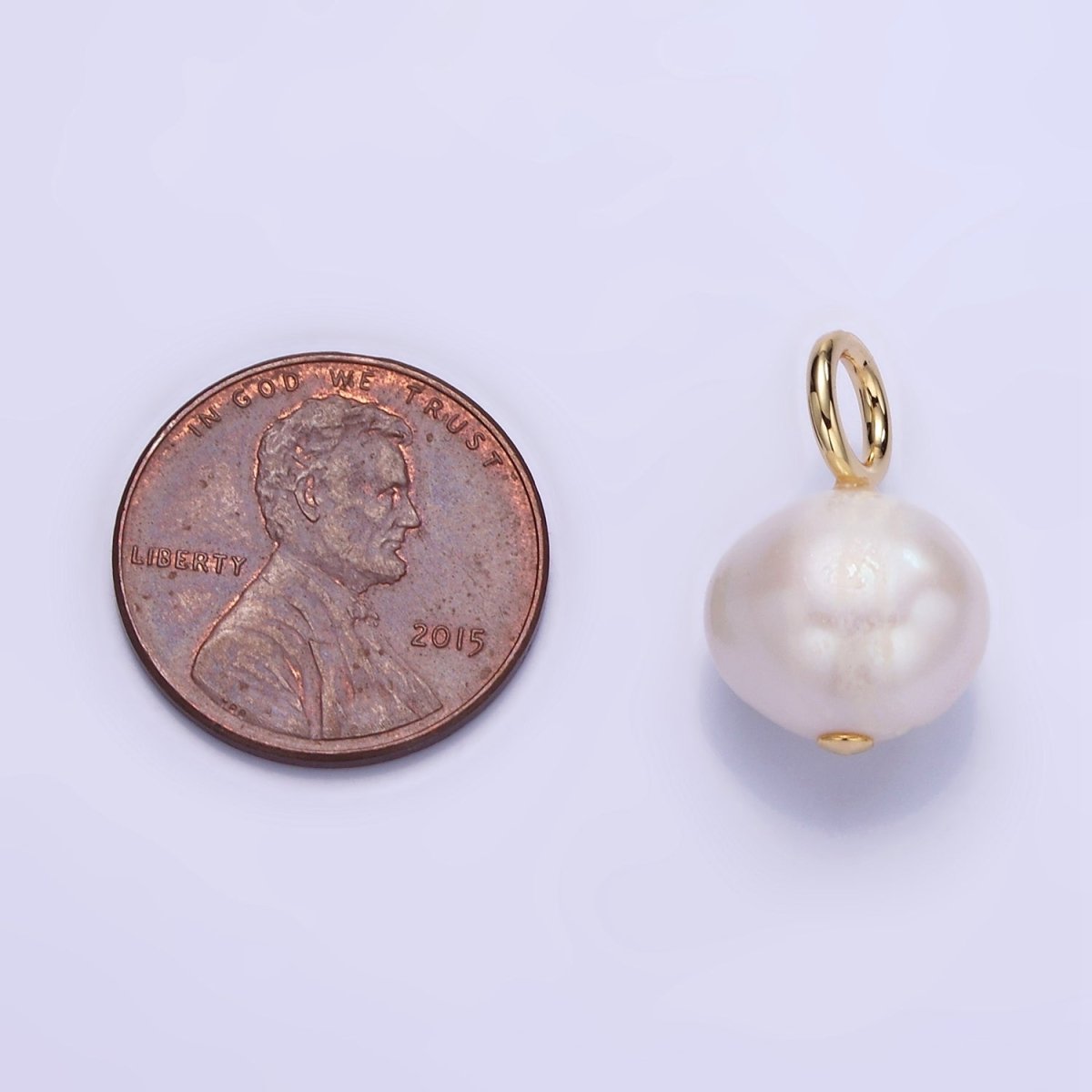 14K Gold Filled 18mm Freshwater Pearl Drop Pendant | P1717 - DLUXCA