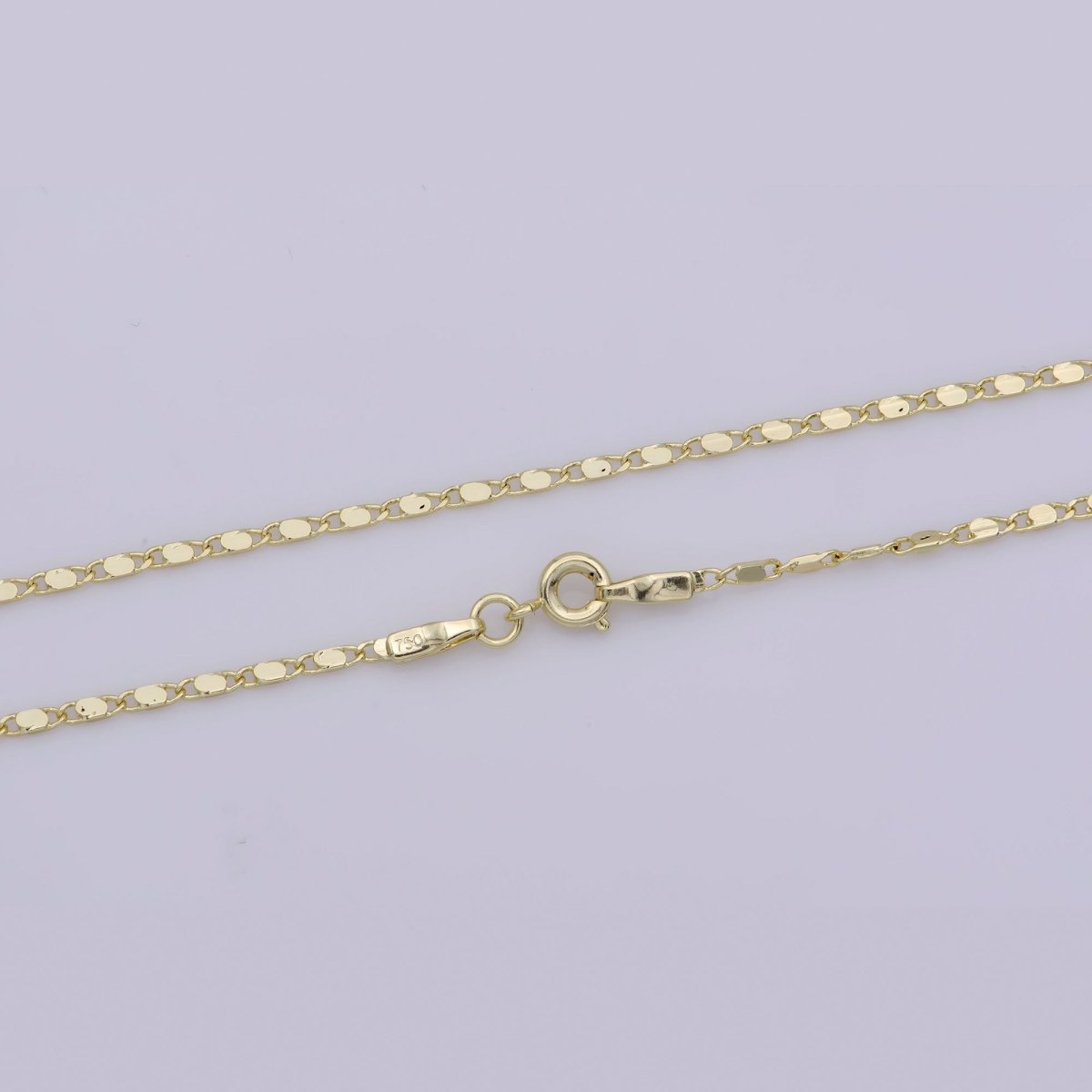 14K Gold Filled 1.8mm Mariner Anchor Link 17.7 Inch Chain Necklace | WA-279 Clearance Pricing - DLUXCA