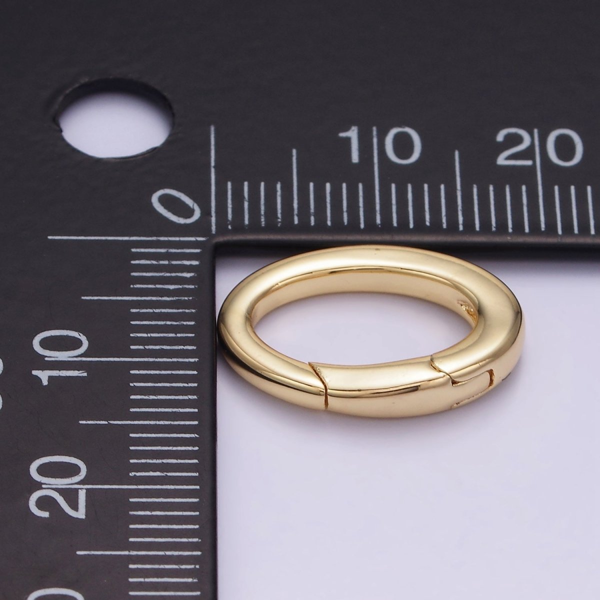 14K Gold Filled 18mm Push Spring Gate Oval Minimalist Findings | Z726 - DLUXCA