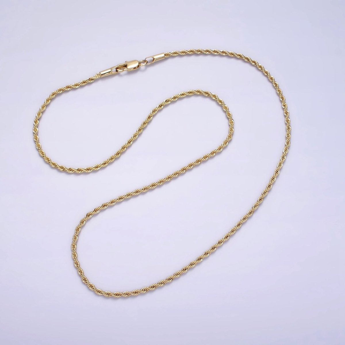 14K Gold Filled 1.8mm Rope 16 Inch, 18 Inch Choker Layering Chain Necklace | WA-2115 WA-2116 Clearance Pricing - DLUXCA