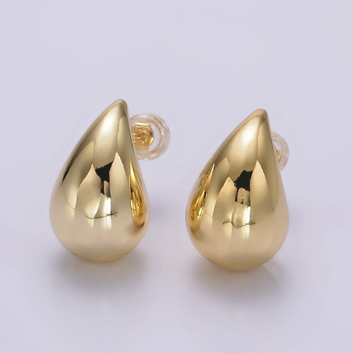 14K Gold Filled 18mm Teardrop Chubby Minimalist Stud Earrings | AB1113 - DLUXCA