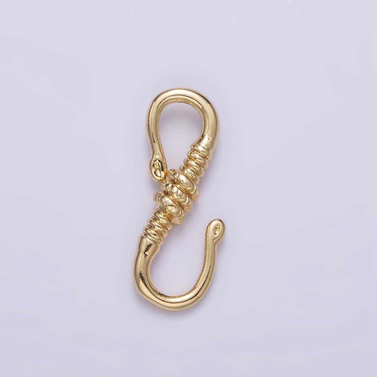 14K Gold Filled 18mm Tied Curved S-Hook Closure Findings Supply in Gold & Silver | Z657 - DLUXCA