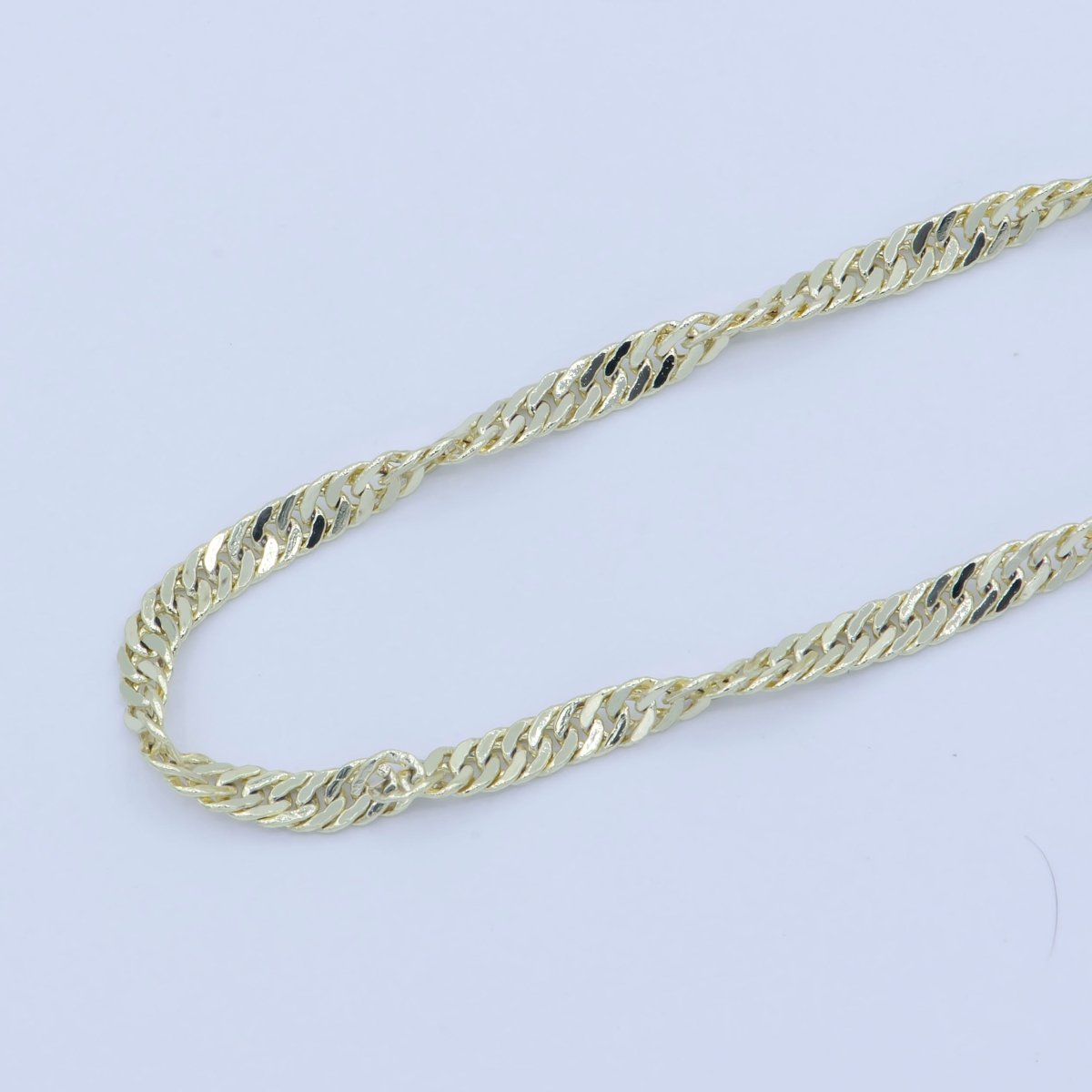 14K Gold Filled 1.8mm Twisted Singapore 18 Inch Chain Layering Necklace | WA-228 Clearance Pricing - DLUXCA