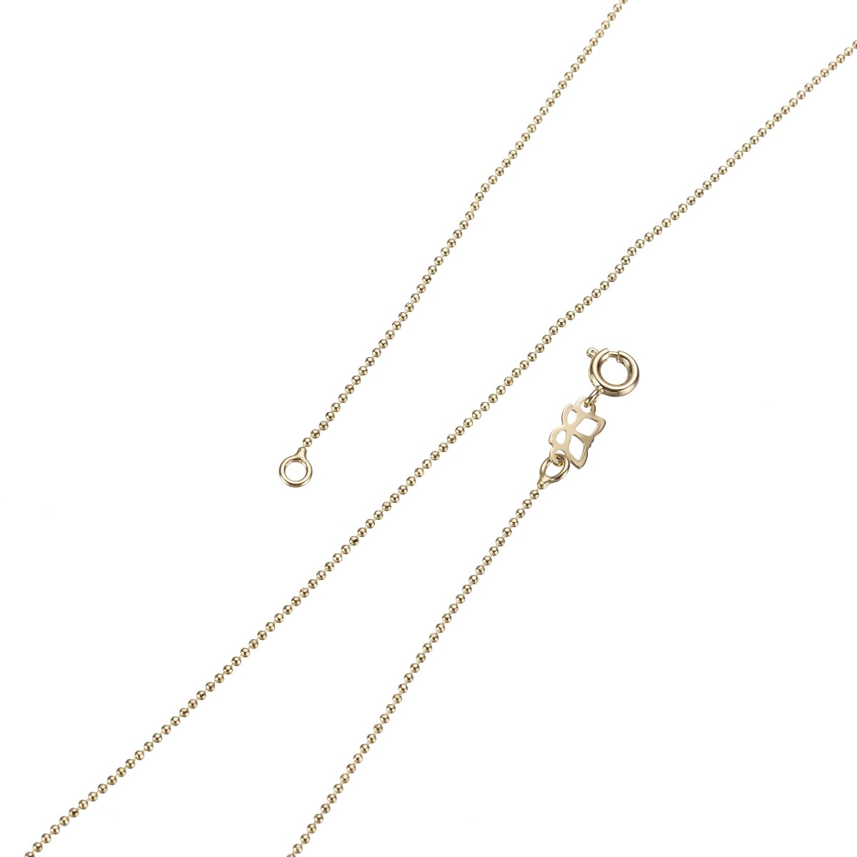 14K Gold Filled 1mm Dainty Box Beaded 20 Inch Layering Chain Necklace | WA-224 Clearance Pricing - DLUXCA