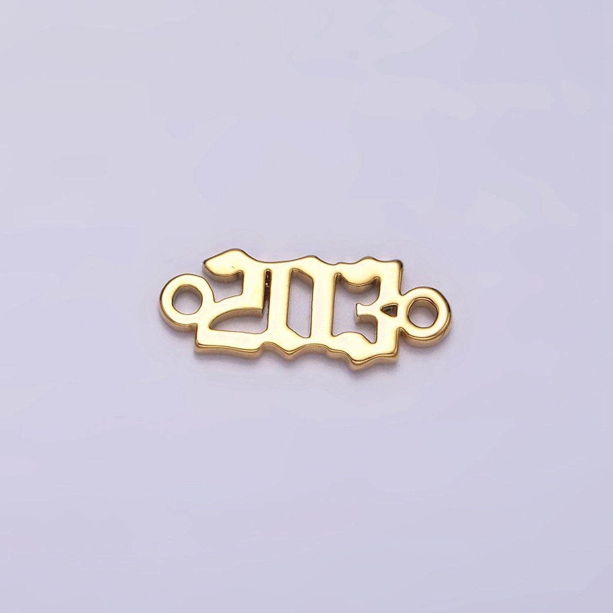 14K Gold Filled 203 Script Numerology Connector in Gold & Silver | F150 - DLUXCA