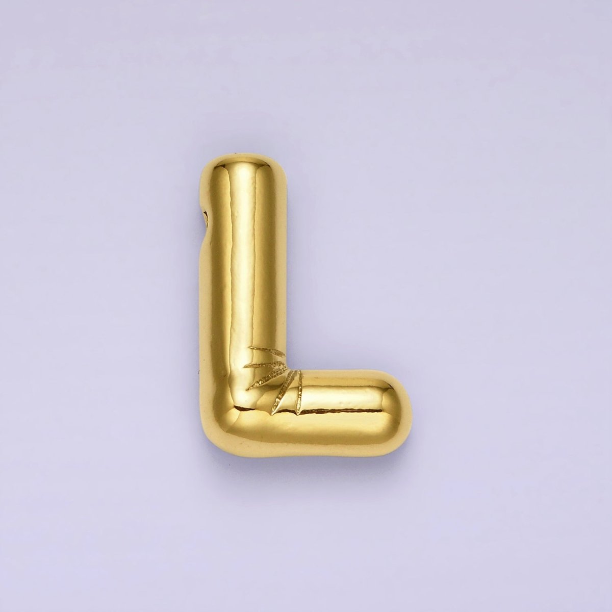 14K Gold Filled 20mm Chubby Balloon Initial Letter Pendant | A1067 - A1079 - DLUXCA