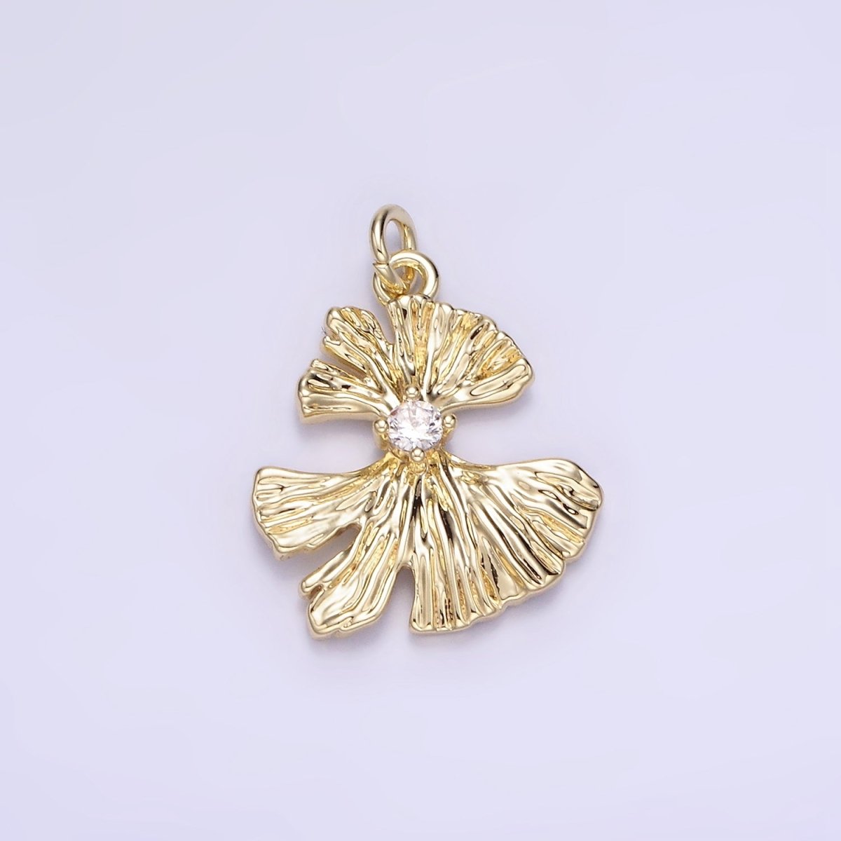 14K Gold Filled 20mm CZ Foil Abstract Charm | AG740 - DLUXCA