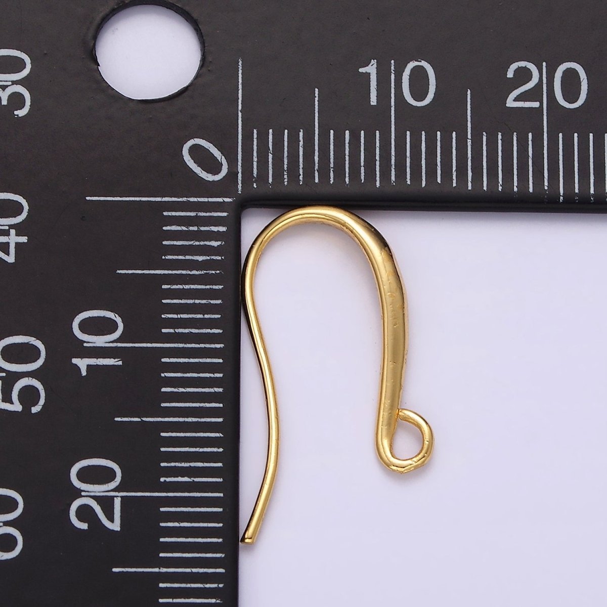 14K Gold Filled 20mm Loop Minimalist French Hook Earrings Findings Supply | Z569 - DLUXCA