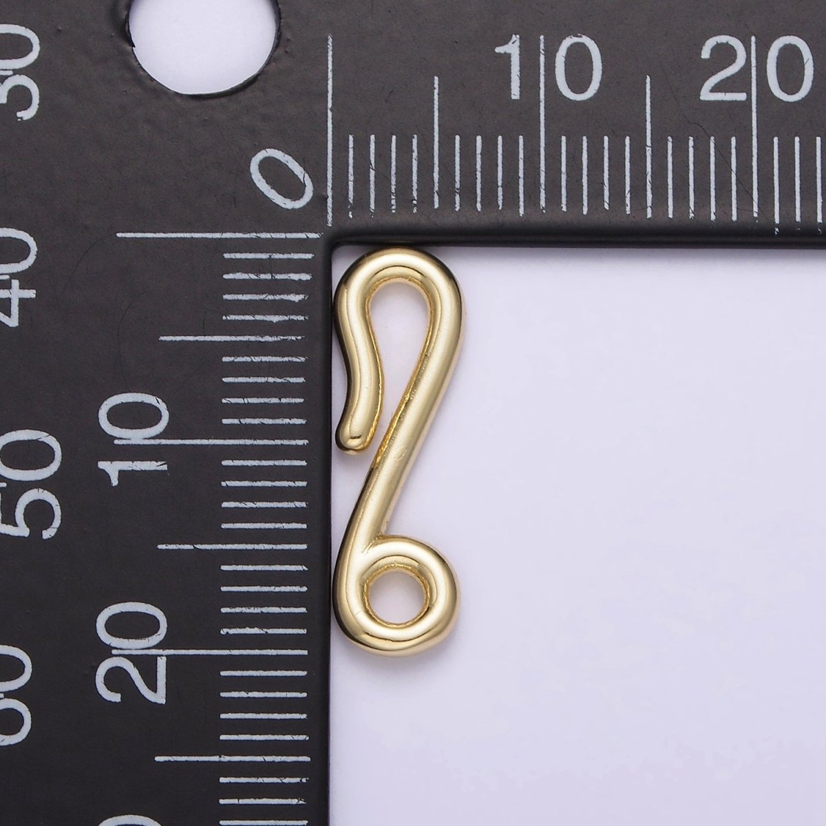 14K Gold Filled 20mm Minimalist Hook Loop Jewelry Finding Closure Supply | Z655 - DLUXCA