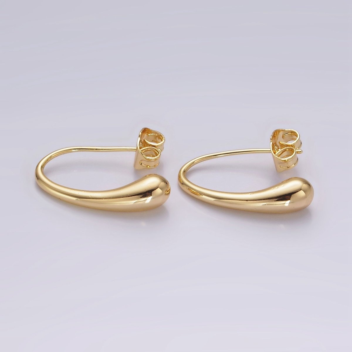 14K Gold Filled 20mm Molten Drop Minimalist French Hook Earrings | AE-966 - DLUXCA