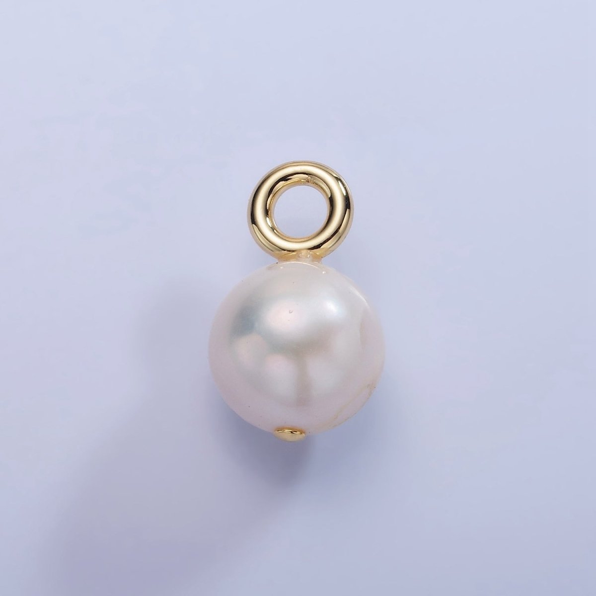 14K Gold Filled 20mm White Freshwater Pearl Round Drop Pendant | P1712 - DLUXCA