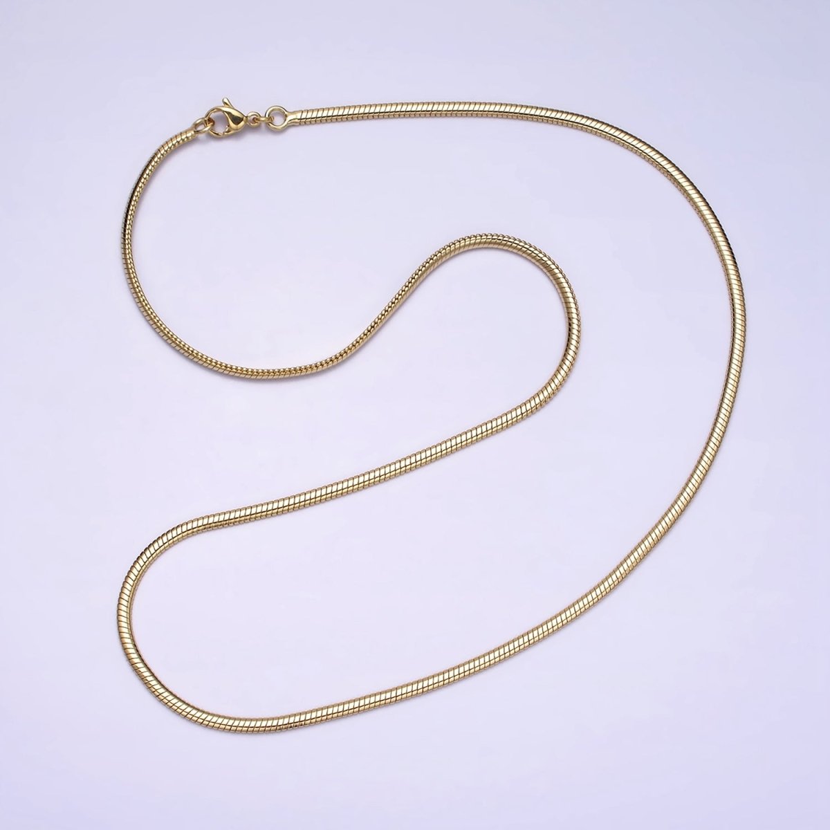 14K Gold Filled 2.2mm Cocoon Snake 18 Inch, 20 Inch Chain Necklace | WA-1880 WA-1881 - DLUXCA