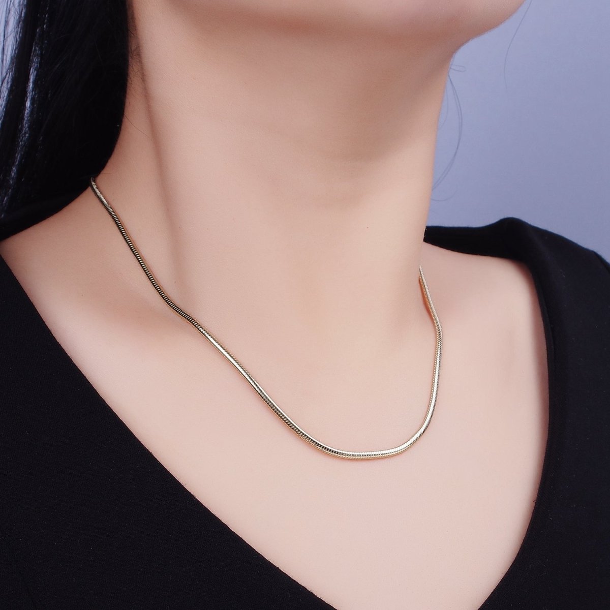 14K Gold Filled 2.2mm Cocoon Snake 18 Inch, 20 Inch Chain Necklace | WA-1880 WA-1881 - DLUXCA