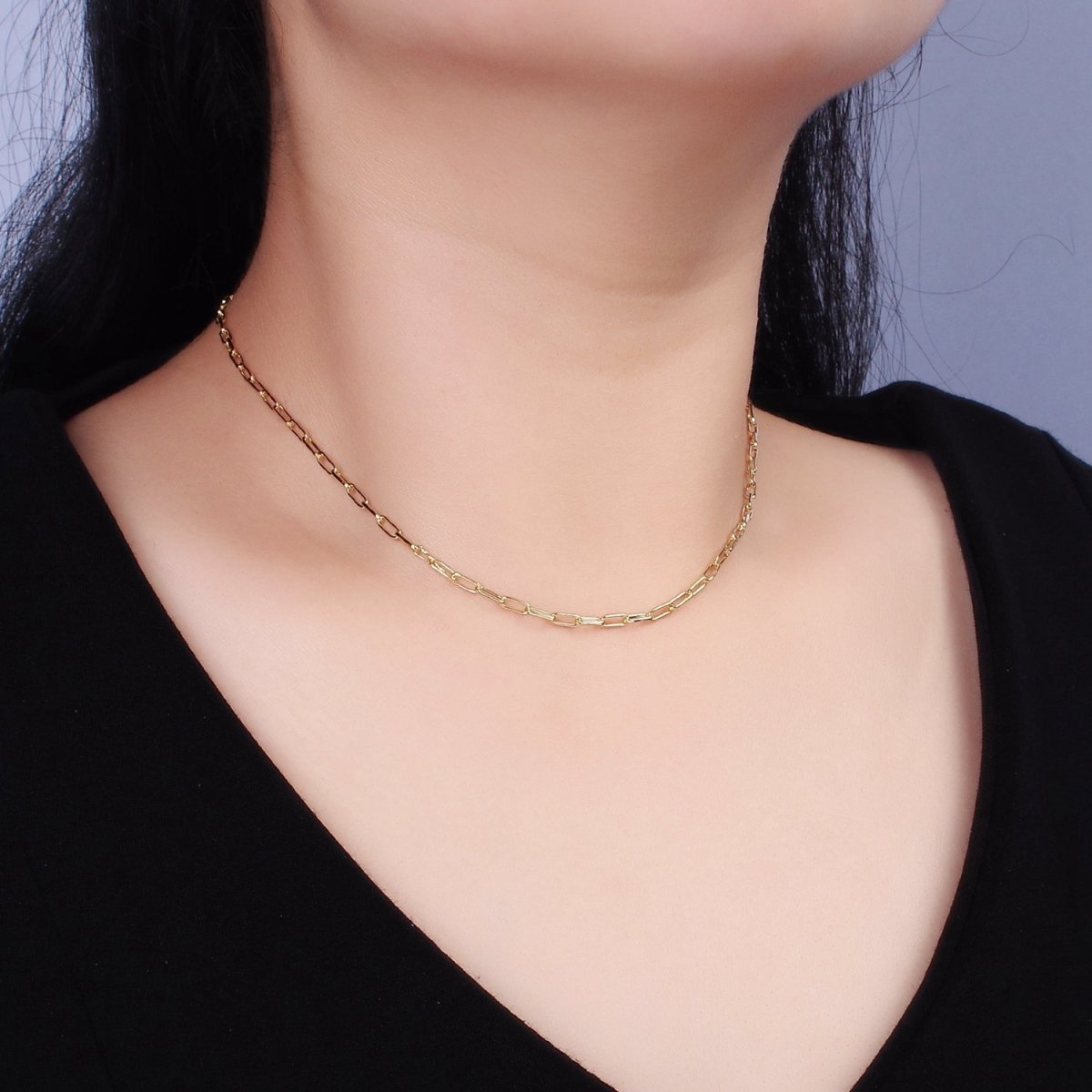 14K Gold Filled 2.3mm Paperclip 16 Inch, 18 Inch, 20 Inch Layering Chain Necklace | WA-2120 - WA-2123 Clearance Pricing - DLUXCA