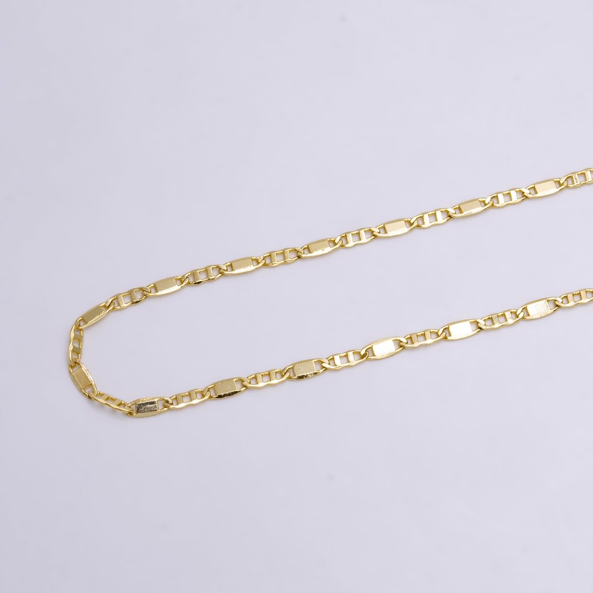 14K Gold Filled 2.3mm Unique Mariner Anchor 17.5 Inch Layering Chain Necklace | WA-2215 Clearance Pricing - DLUXCA